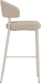 Mazzoni IRIS Beige (stof Basel 24)/onderstel kasjmier - GESTOFFEERDE BARKRUK VOOR KEUKEN/BAR