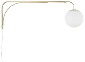 Wandlamp in messing en opaline glas, Moricio