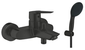 Grohe Start Badmengkraan - omstel - HOH 15cm - met handdoucheset - matte black (zwart) SW924868  / SW1126724