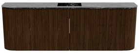 Mondiaz Joya DLux 125cm toiletmeubel ronding links/rechts walnut met wastafel faye midden zonder kraangat lava