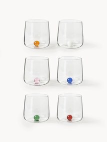 Mondgeblazen waterglazen Bilia van borosilicaatglas, set van 6