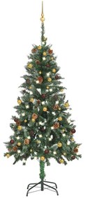vidaXL Kunstkerstboom met LED's en kerstballen 150 cm