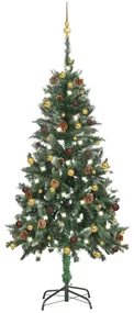 vidaXL Kunstkerstboom met LED's en kerstballen 150 cm