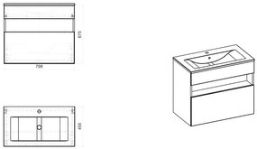 Comad Bahama White 821 FSC onderkast 80cm wit