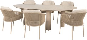 Estate Florence dining tuinset 240x105xH75 cm 7 delig keramiek latte Taste 4SO