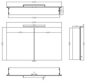 Mueller Basic aluminium spiegelkast 100 met LED verlichting