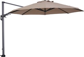 Garden Impressions Hawaii zweefparasol Ø350 cm - frame carbon black - taupe doek