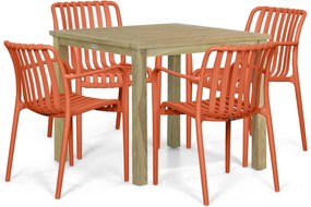 Tuinset 4 personen 909 cm Kunststof Oranje Domani Furniture Alba/Weston
