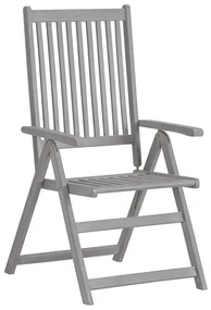 vidaXL Tuinstoelen verstelbaar 3 st massief acaciahout grijs