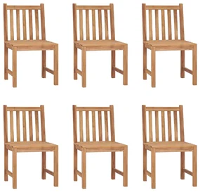 vidaXL Tuinstoelen 6 st met kussens massief teakhout