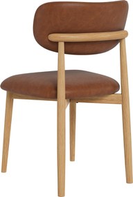 AVLO Eco-leer Retro Brandy/gelakt eiken frame – HOUTEN STOEL VOOR WOONKAMER, EETKAMER, KEUKEN RETRO