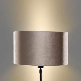 Tafellamp zwart met velours kap taupe 35cm - Parte Modern, Klassiek / Antiek E27 rond Binnenverlichting Lamp