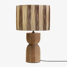 Diniz Mangohouten Tafellamp ↑30 Cm & Bruin Café Marsali - Sklum