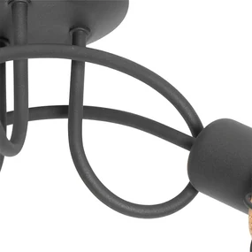 Design plafondlamp zwart met goud 3-lichts - Noud Design E14 rond Binnenverlichting Lamp