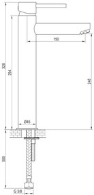 Brauer Black Edition ColdStart verhoogde wastafelkraan energy-saving model A zwart mat