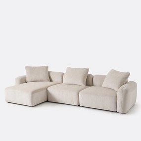 3-zits links modulaire hoekbank in jacquard chenille, AMAD