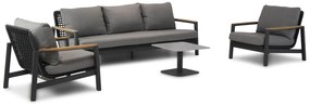 Stoel en Bank Loungeset Aluminium/Rope Grijs 5 personen Coco Ralph