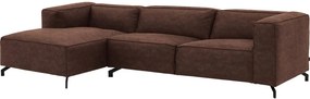 Goossens Bank Calvin bruin, micro leer, 3,5-zits, modern design