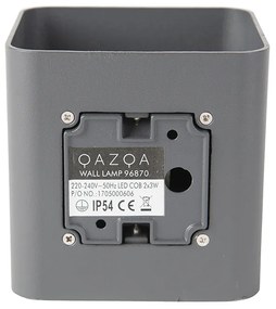 Moderne wandlamp donkergrijs incl. LED IP54 vierkant - Evi