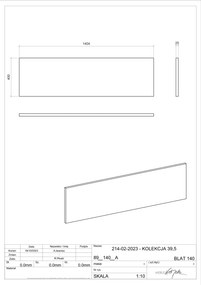 Comad Nova White wastafel toppaneel 140x40cm wit