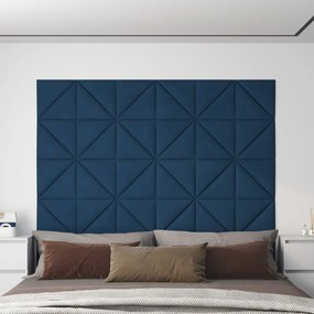 vidaXL Wandpanelen 12 st 1,08 m² 30x30 cm fluweel blauw