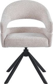 Eetkamerstoel Met Open Rug Beige Zwart