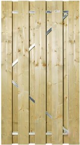 Tuindeur vuren recht met stalen frame groen geimpregneerd (100 x 180 cm) schermdikte 5,2 cm