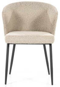 Eleonora Santos Taupe Eetstoel Boucle Met Ronde Rug