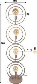 Vloerlamp Metalen Ringen Beige