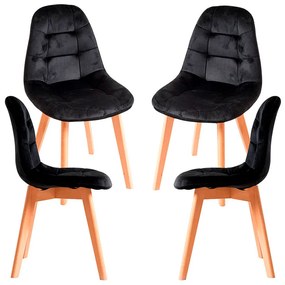 Set 4 Kelen Fluwelen Stoelen