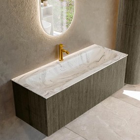 Mondiaz Kurve-dlux 120cm badmeubel shadow met 1 lade en wastafel big large midden 1 kraangat glace