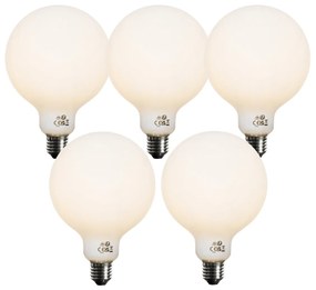 Set van 5 E27 3-staps dimbaar LED lamp opaal G125 4W 450 lm 3000K