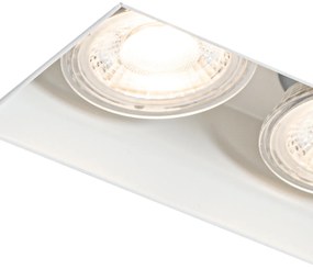 Set van 6 inbouwspots wit GU10 50mm 2-lichts trimless - Oneon Modern GU10 Binnenverlichting Lamp