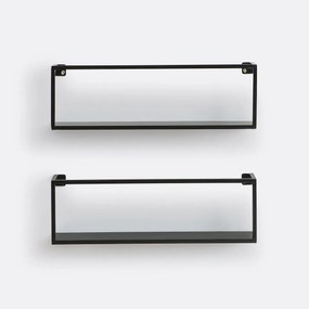 Set van 2 metalen wandplanken L50 cm, Hiba