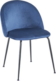 Set 4 Black Dalnia Fluwelen Stoelen