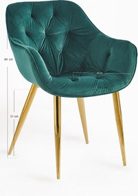 Zandel Gouden Fluwelen Stoel