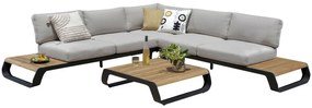 Fidji platform hoek loungeset 3 delig aluminium teak antraciet