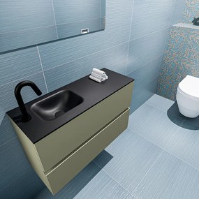 Mondiaz Ada 80cm toiletmeubel army met wastafel urban links 1 kraangat