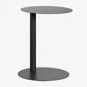 Ronde Bijzettafel Voor De Tuin Ø40 Cm Van Staal Yannik Gris Granito - Sklum