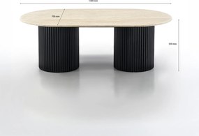 Salontafel Met Travertin - 130 X 70cm.