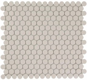 The Mosaic Factory London mozaïektegel - 31.5x29.4cm - wand en vloertegel - Rond - Porselein White Mat LOP2010