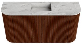 Mondiaz Joya DLux 85cm toiletmeubel ronding links/rechts ruby met wastafel faye midden zonder kraangat glace