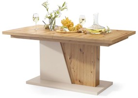NOBLE NOIR Artisan Oak/beige – uitschuifbare tafel tot 218 cm, voor 8, 10