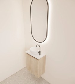 Gliss Design Echo toiletmeubel 40cm kastanje met toppaneel wit mat