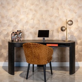 Richmond Interiors Navarino Organisch Bureau Zwart Out - 165 X 65cm.