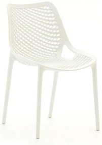 Dining tuinstoel | Forza Ripi | Kunststof | Wit | Stapelbaar | Kees Smit Tuinmeubelen