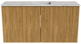 Mondiaz Joya DLux 80cm toiletmeubel oak met wastafel faye midden 1 kraangat glace