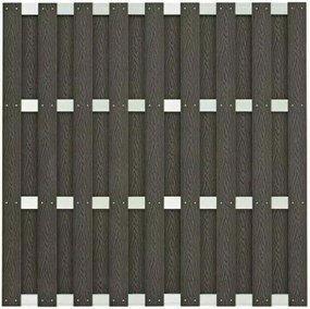 Schutting composiet Milaan antraciet met blank aluminium frame (180 x 180 cm)