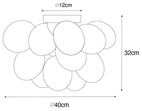 Smart plafondlamp zwart met opaal glas 4-lichts incl. 4 Wifi G9 - Uvas Design G9 bol / globe / rond rond Binnenverlichting Lamp