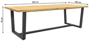 Exotan Murano teakhouten tuintafel - 240x100 cm.